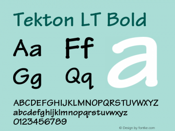 Tekton LT Bold Version 006.000 Font Sample