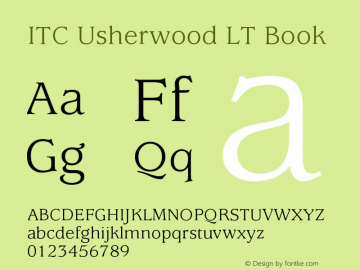 ITC Usherwood LT Book Version 006.000 Font Sample