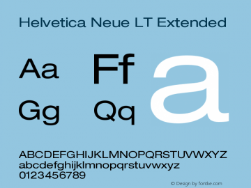 Helvetica LT 53 Extended Version 006.000 Font Sample