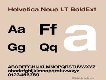 Helvetica LT 73 Bold Extended Version 006.000 Font Sample