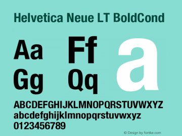 Helvetica LT 77 Bold Condensed Version 006.000图片样张