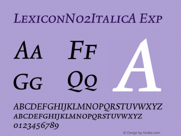 LexiconNo2ItalicA-Exp Version 001.000图片样张