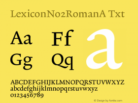 LexiconNo2RomanA-Txt Version 001.000图片样张