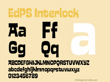 EdPS-Interlock Version 001.001 Font Sample