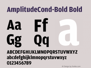 AmplitudeCond-Bold Version 001.000 Font Sample