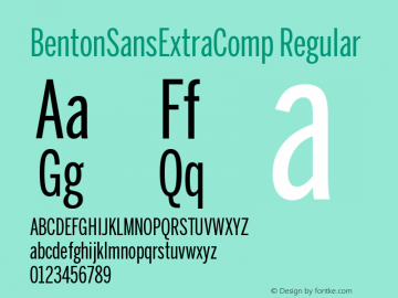 BentonSansExtraComp-Regular Version 001.000 Font Sample