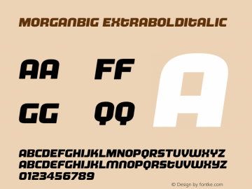 MorganBig ExtraboldItalic Version 002.000 Font Sample