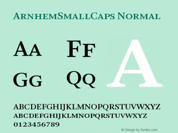 ArnhemSmallCaps-Normal Version 001.000 Font Sample