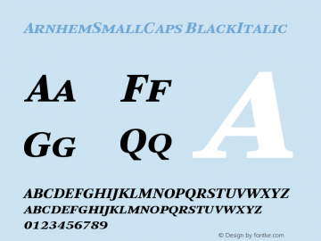 ArnhemSmallCaps-BlackItalic Version 001.000 Font Sample