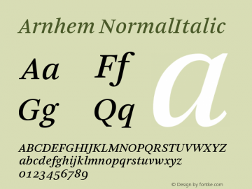 Arnhem-NormalItalic Version 001.000图片样张