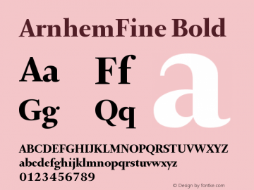 ArnhemFine-Bold Version 001.000 Font Sample
