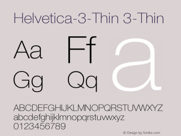 Helvetica-3-Thin Version 001.000图片样张