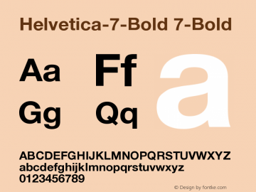 Helvetica-7-Bold Version 001.000图片样张