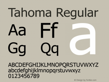 Tahoma Version 3.17 Font Sample