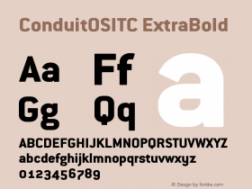 ConduitOSITC-ExtraBold Version 001.000 Font Sample