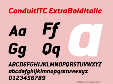 ConduitITC-ExtraBoldItalic Version 001.000图片样张