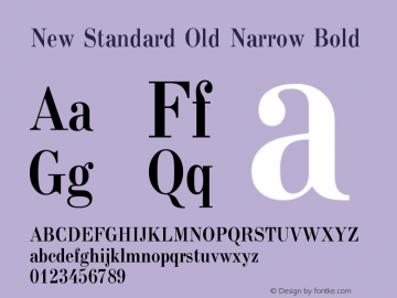 New Standard Old Narrow Bold Version 1.1r - 19.08.2005 Font Sample