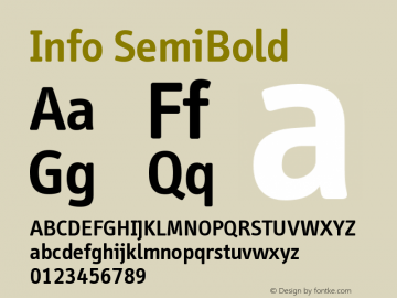 Info-SemiBold Version 001.000 Font Sample