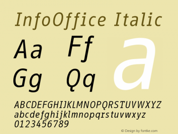 InfoOffice-Italic Version 001.000 Font Sample