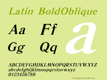 Latin Bold Oblique Version 13 - 25.07.2006图片样张