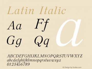Latin Italic Version 11 - 26.07.2006图片样张