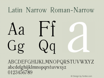 Latin Roman Narrow Version 37 - 7.09.2006图片样张