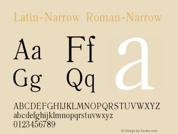 LatinS Roman Narrow Version 37 - 7.09.2006 Font Sample
