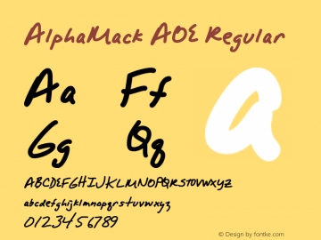 AlphaMack AOE Version 001.000 Font Sample