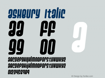 Ashbury Italic Macromedia Fontographer 4.1 1998-07-29 Font Sample