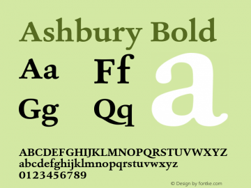 Ashbury Bold Version 1.000 | wf-rip By Margaret. Font Sample