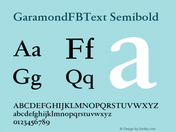 GaramondFBText-Semibold Version 1.000;PS 001.000;hotconv 1.0.38图片样张