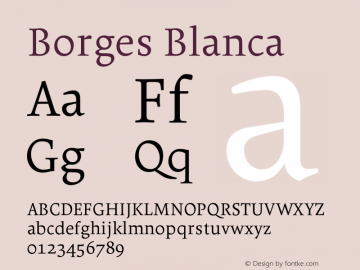 BorgesBlanca Version 2.000 Font Sample