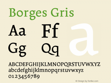 BorgesGris Version 2.000 Font Sample