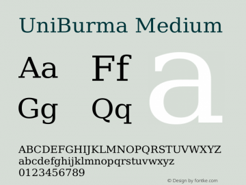 UniBurma 2.0 Font Sample