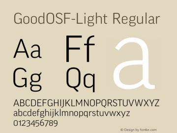 GoodOSF-Light Version 7.502;PS 001.001;hotconv 1.0.38 Font Sample