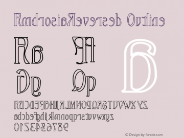 Ambrosia Reversed Outline Version 001.000 Font Sample