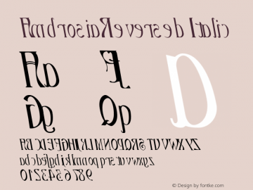 Ambrosia Reversed Italic Version 001.000 Font Sample