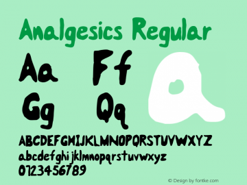 Analgesics Regular Version 1.0 Font Sample