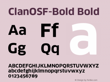 ClanOSF-Bold Version 7.502 Font Sample
