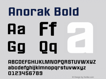 Anorak-Bold Version 1.000;PS 1.10;hotconv 1.0.38 Font Sample