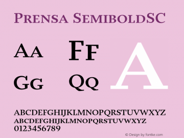 Prensa-SemiboldSC Version 1.0 Font Sample