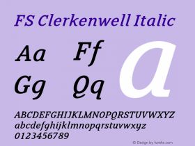 FSClerkenwell-Italic Version 3.000图片样张