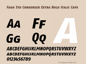 FagoStd-CnExBdItCps 001.000 Font Sample