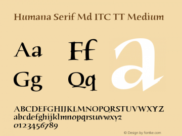 Humana Serif Md ITC TT Medium Macromedia Fontographer 4.1.5 03/02/17图片样张