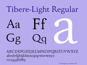 Tibere-Light 004.460 Font Sample