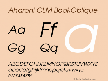 Aharoni CLM Book Oblique Version 0.100 Font Sample