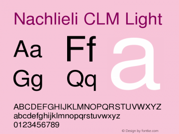 Nachlieli CLM Light Version 0.101 Font Sample