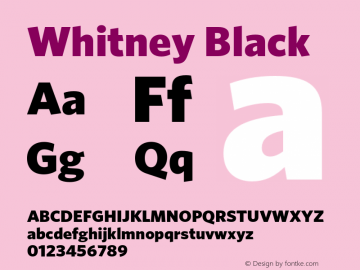 Whitney-Black Version 2.200 Pro (Latin-X, Greek, Cyrillic-X) Font Sample