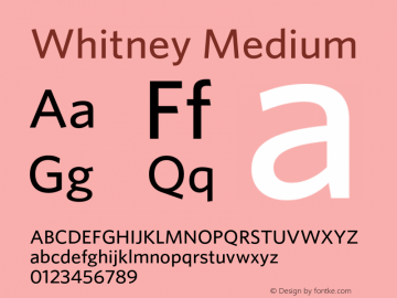 Whitney-Medium Version 2.200 Pro (Latin-X, Greek, Cyrillic-X) Font Sample