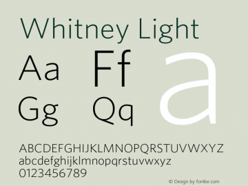 Whitney-Light Version 2.200 Pro (Latin-X, Greek, Cyrillic-X) Font Sample